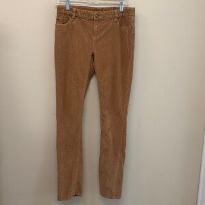 Garnet Hill Brown Corduroy Low Rise Straight Lag Pants Sz4